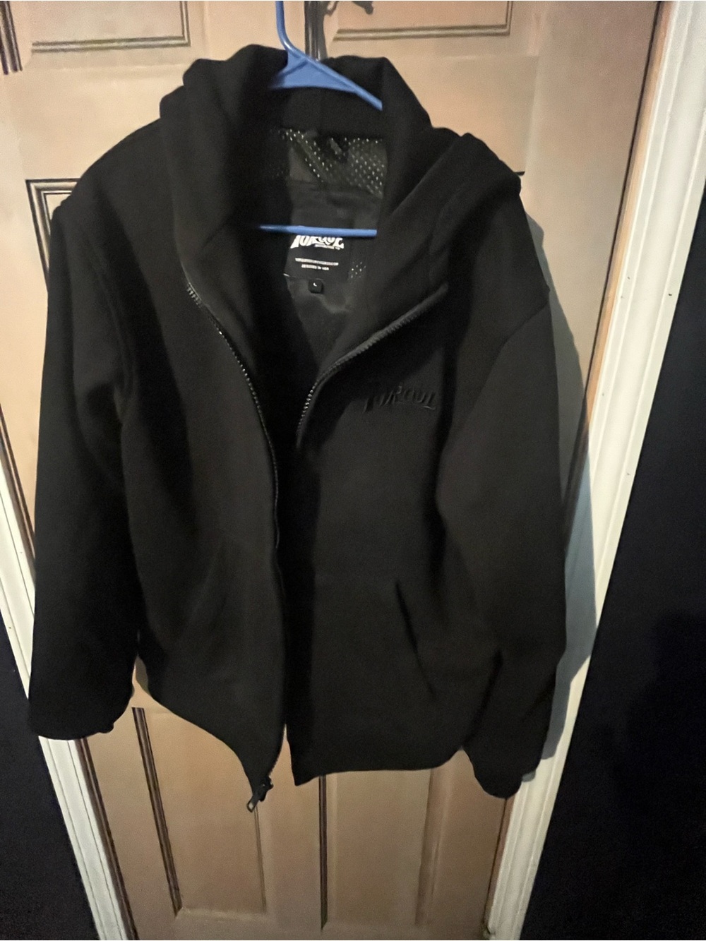 Black Men’s Motorcycle Zip-Up Hooded Jacket Torque